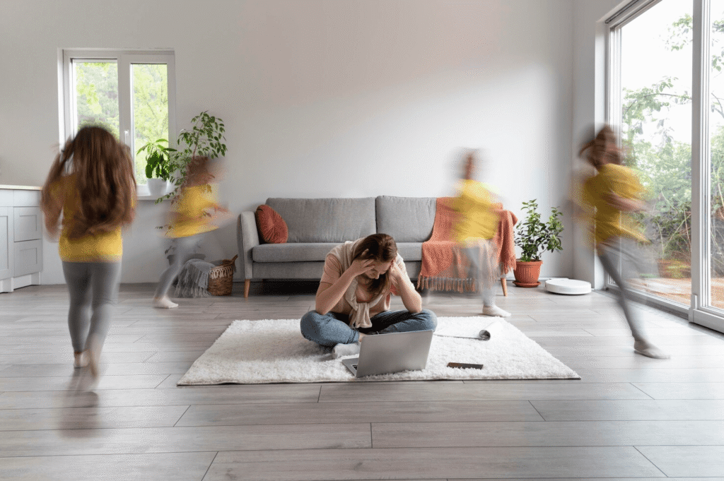 Burnout parental, Agotamiento extremo, Salud mental padres, Fatiga crónica, Cuidado del cuidador, Crecimiento personal, Estrés familiar